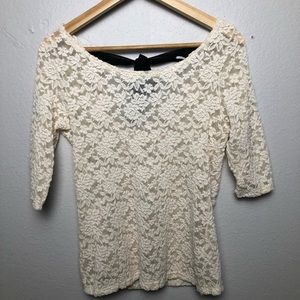 Cream flower laced blouse